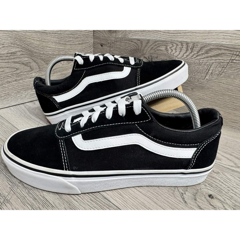 Vans Old Skool Low Sneakers Black Suede Canvas Skate Shoes Womens 10